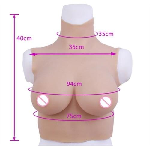 Food grade silicone D cup breast form with Liquid silicone filling Chest prosthesis for crossdresser fake boobs drag queen D CUP