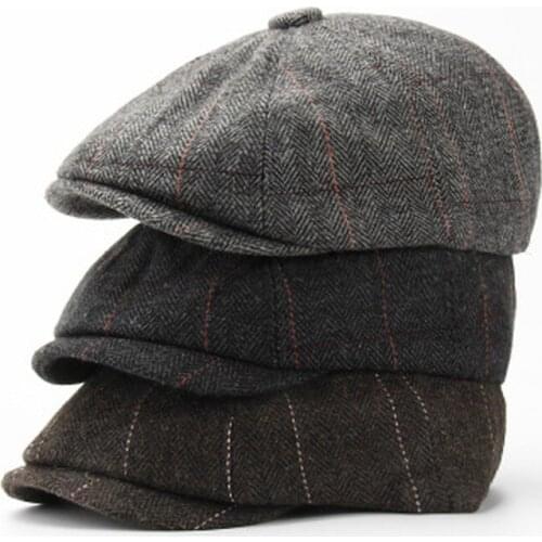 New Mens Women Casual Newsboy Hat Retro Beret Hat Wild Casual Hats Unisex Wild Octagonal Cap