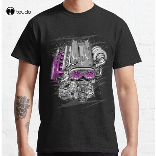 Nissann Rb26 Engine Skyline R32 Nismo Skylinegtr R34 R33 2Jz 1Jz Vvti Classic T-Shirt Cotton Tee Shirt