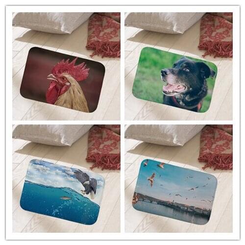 Quality print leopard 40x60cm floor mat hallway doormat suede Welcome entrance door mat