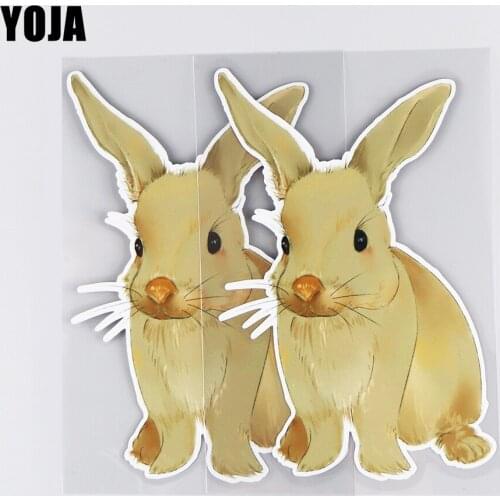 YOJA 10.9×16.8CM Creative Cartoon Hand Drawn Rabbit Scratch Stickers Personality Decoration Car Accessories 19B-0104