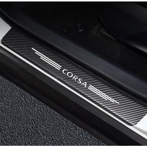 4PCS Car Door Threshold Scuff Plate Door Sill Protector Stickers For Opel CORSA D B E Auto Door Entry Pedal Guards Accessories