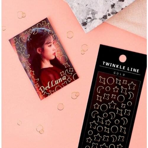 Butterfly Garden Moon Sky Hollow Shape Twinkle Gold and Silver Stickers Super Star Photo Collage Decoration DIY Accessories