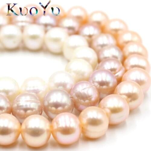 AA+ Natural White Pink Freshwater Pearl Round Loose Spacer Beads For Jewelry Making DIY Bracelet Necklace 15"Strand/Inch 7-8mm