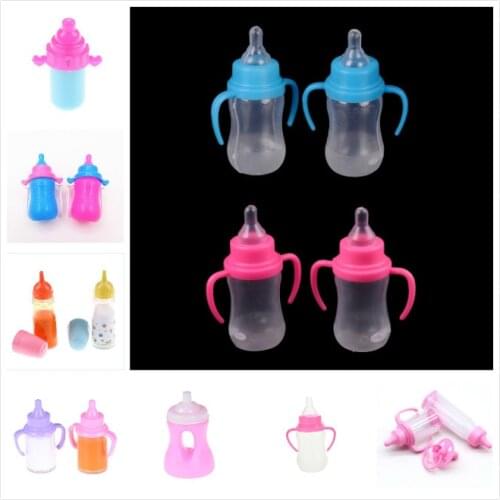 Newest Baby Dolls Feeding Bottle For Dolls Magic Juice And Milk Bottle Set Kids Play Toy Kids Dolls Accessories