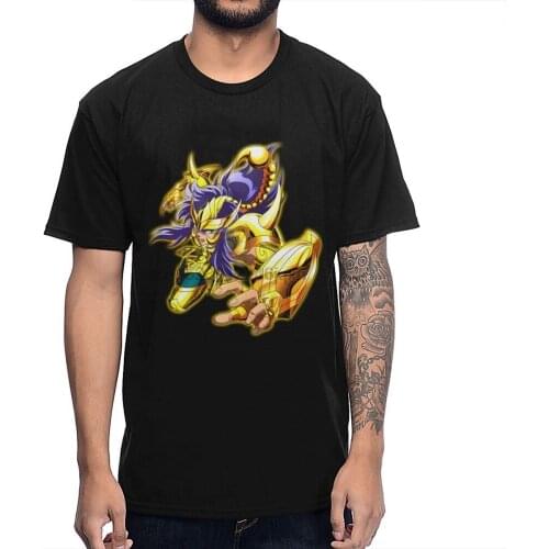 Unisex New Scorpio Milo Gold Saint Seiya Tee Classic Round Collar Pure Cotton Popular T Shirt