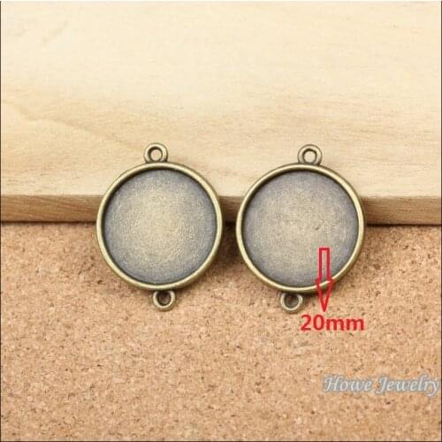 Wholesale 32 pcs Vintage Charms Round frames Pendant Antique bronze Fit Bracelets Necklace DIY Metal Jewelry Making