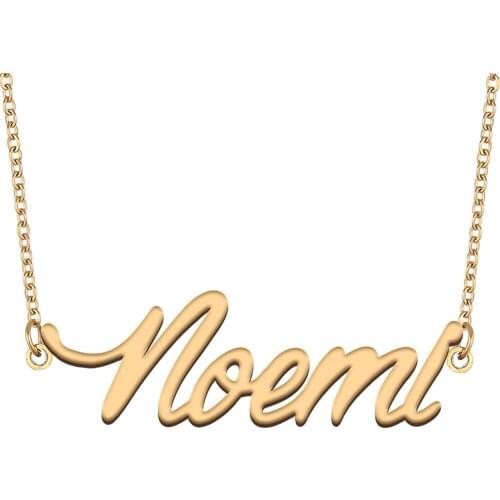 Noemi Name Necklace for Women Stainless Steel Jewelry 18k Gold Plated Nameplate Pendant Femme Mother Girlfriend Gift