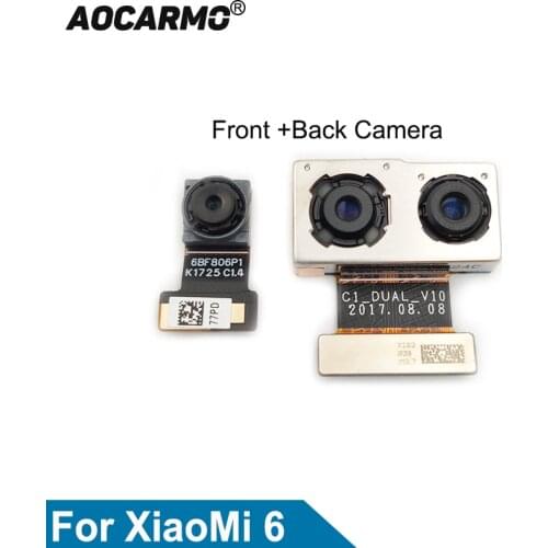 Aocarmo Front Face + Back Rear Camera Module Big Camera Flex Cable For XiaoMi 6 mi6