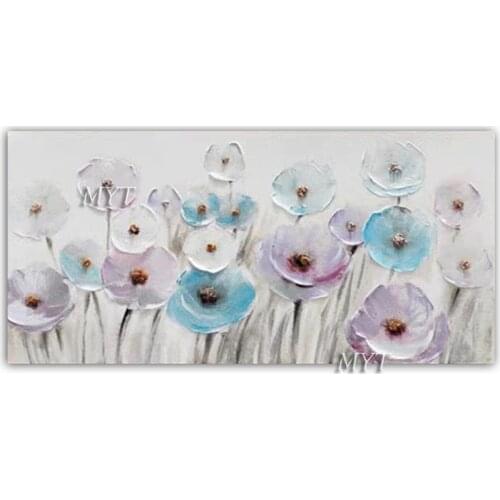 Textured Thick Abstract Flower Picture Canvas Oil Painting Modern 100% Hand Painted Wall Decor Canvas Artwork Floral Paintings