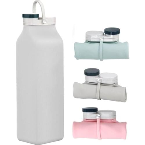 400/600ml Silicone Collapsible Rollable Leak Proof Outdoor Sports Water Bottle Creative Portable Travel Sports Water Cup
