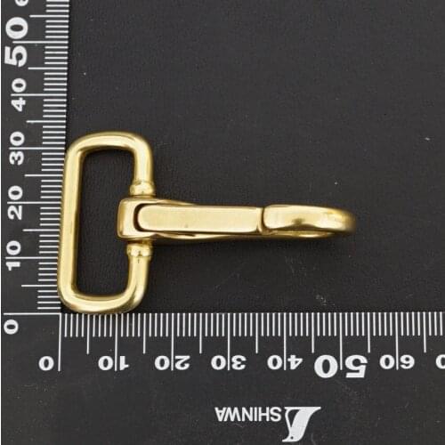 SK118) 2pc Solid Brass Spring Snap Hook Swivel Clasp Key Ring Chain Hardware