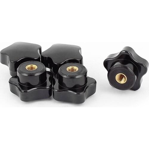 Female thread 6 mm diameter Replacement head fixing nuts star knobs 5 pcs