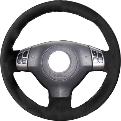 Car Styling Black Alcantara Leather Suede Car Steering Wheel Cover for Suzuki SX4 Alto Old Swift