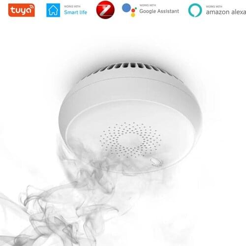 Tuya Zigbee Smoke Detector Smart Fire Alarm Sensor Home Security System Work With Smart Life App Alexa Google Home Need Gateway