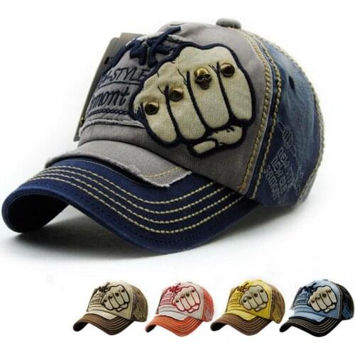 Clearance Brand Baseball Cap Fashion Retro Fist Mbroidery Embroidery Adjustable Snapback Hat Gorras For Men And Women AE10