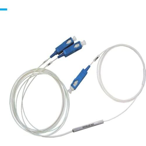 High Quality SC UPC 1X2 FBT Fiber Optic Splitter FTTH 0.9MM SC singlemode mini Steel Pipe optical splitter free shipping