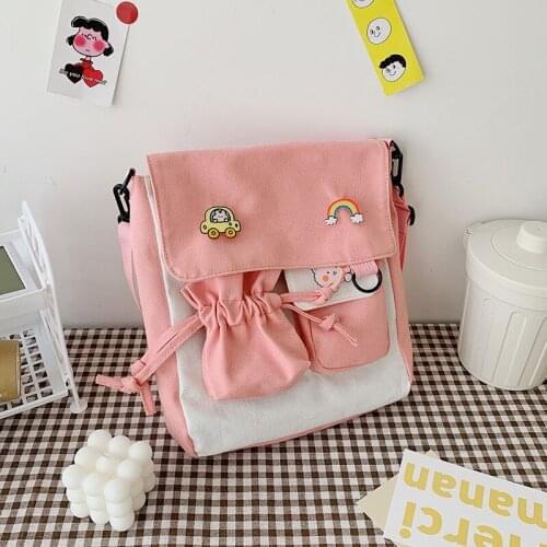 Women Kawaii Bag Canvas-Bag Shoulder Bag Messenger Bag Girls Crossbody Bag
