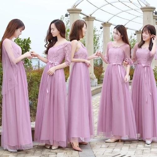 Women Robes Navy Blue Pink Light Gray Long Bridesmaid Dresses Bride Guest Wedding Party Dress Prom Graduation Vestidos sw0014