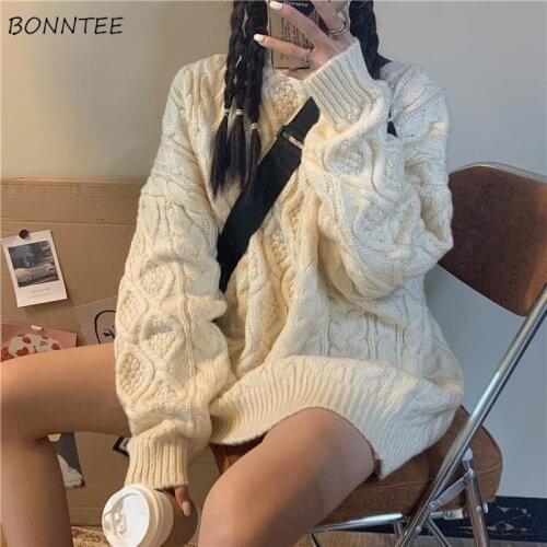 4 Colors Pullovers Women Argyle Korean Style Chic Trendy All-match Popular Leisure Vintage Cozy Long Female Sweaters Spring Ins