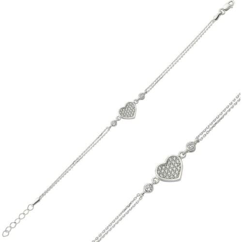 Sterling silver Heart Women Bracelet