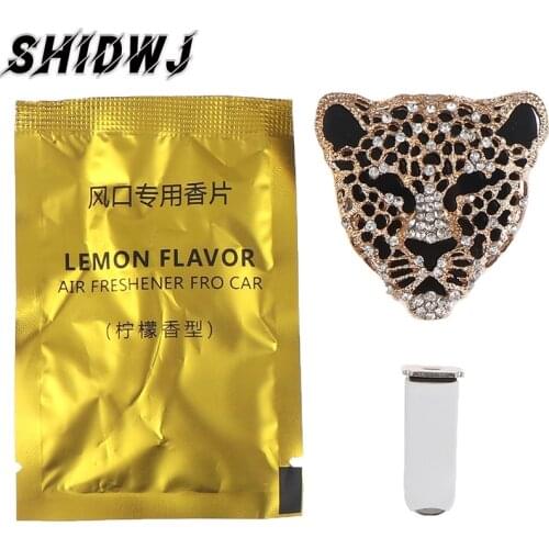 1pc New Car Air Freshener In Auto Interior Decor Aroma Car Diffuser Vent Clip Diamond Leopard Solid Perfume Auto Car Accessories