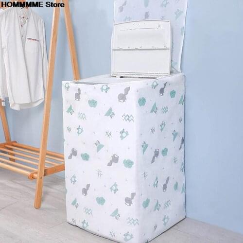 1pc Waterproof Case Washing Machine Protective Dust Sunscreen Dust Proof Cover Washing Machine Cover PEVA Printed