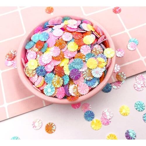 10g Sun Flower Sequin Colorful Glitter Paillettes PVC Loose Sequins Craft Trim Dress Garment Sewing Accessories Decoration 9mm