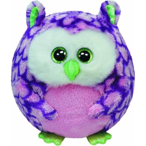 15CM TY Big Glitter Green Eyes Plush Stuffed Animal Colorful Owl Collectible Ball Toy Christmas Birthday Gift For Boys And Girls