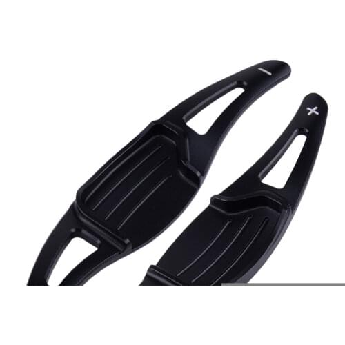 2pcs Car Aluminum Alloy Black Steering Wheel Shift Paddle Shifter Extension Gear Lever Trim Fit For Ford Mondeo Taurus Edge