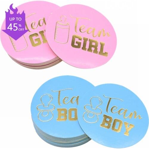 24/48pcs Team Boy Team Girl Stickers Boy or Girl Vote Sticker for Gender Reveal Party Creative Decoration Baby Shower Supplies 6