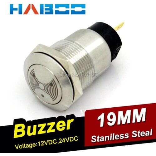 5pcs/lot dia.19mm metal buzzer anti-vandal alarm buzzer without led stainless steal material