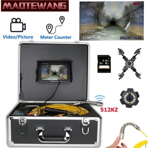 7 inch Monitor 22MM 20/30M Meter Counter 512HZ Transmitter Pipe Locator IP68 12PCS LED Lights Sewer Pipe Inspection Video Camera