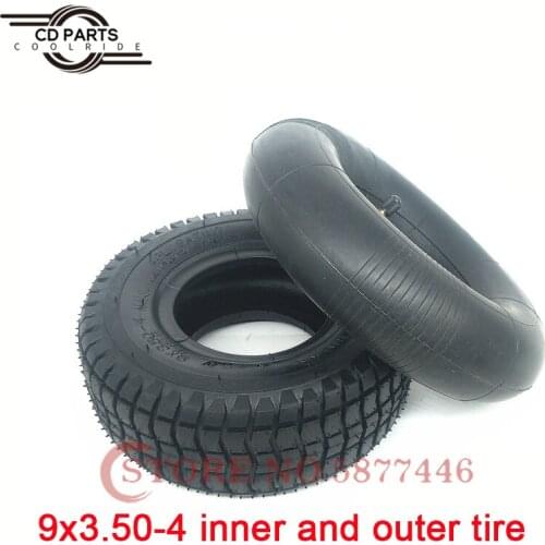 9 Inch Electric Car Tire 9x3.50-4 Electric Car Tire Mini Tricycle Thickened Inner and Outer Tire Explosion Proof Solid Tire