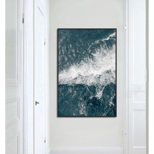 Abstract Seawater Scenery Canvas Painting Wall Art Ocean Landscape Picture Posters Print Craft Living Room Bedroom Decoration