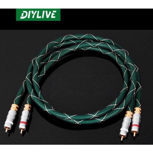 DIYLIVE McIntosh 4 core pure copper silver plated RCA signal cable double Lotus audio cable Budweiser belt lock