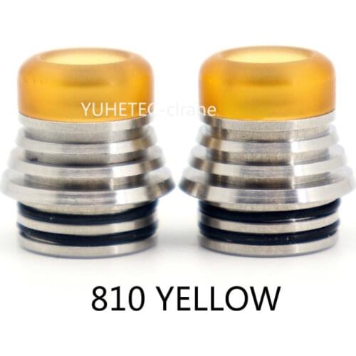 YUHETEC 510 810 Tower Stainless Steel + Black PEI Striped Nozzle 2pcs 510 drip tipS 810