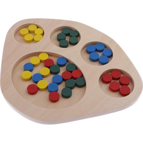 Kids Baby Wooden Learning Color Match Educational Toys Puzzle Montessori