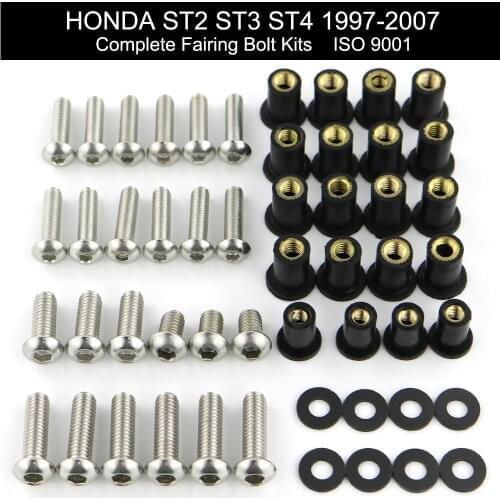 For Ducati ST2 ST3 ST4 1997 1998 1999 2001 2002-2007 Complete Full Fairing Bolts Kit Fairing Clips Speed Nut Stainless Steel