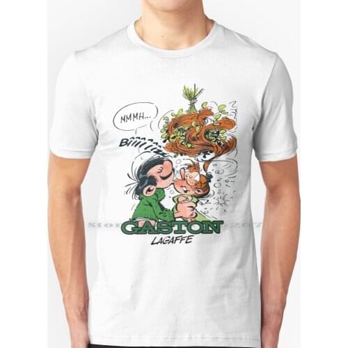 Gaston Lagaffe Kiss With Girl T Shirt 100% Pure Cotton Gaston Guus Lagaffe Flater Guust Veronica Magazine Gids Guide Tv Cartoon