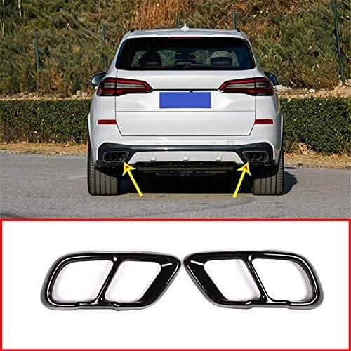 Stainless Steel Exhaust Muffler Tail Tip Pipe Trim Cap Cover Frame 2Pcs For BMW X5 G05 X7 2019 2020 Auto Accessories