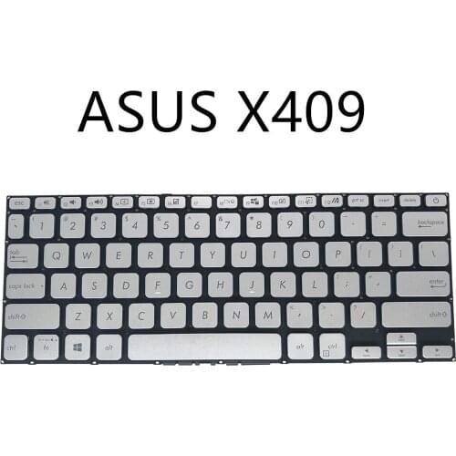US keyboard for ASUS Vivobook 14 X409 US English silver without backlight ASM18M53US6920 AEXKPU00010 0KNB0-2105US00 CJ5N0L6R