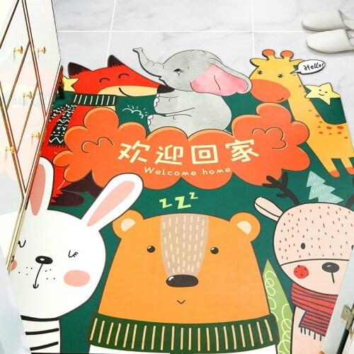 Leather Floor Mat Entrance Door Cartoon Carpet mat way Household Non-Slip Foam