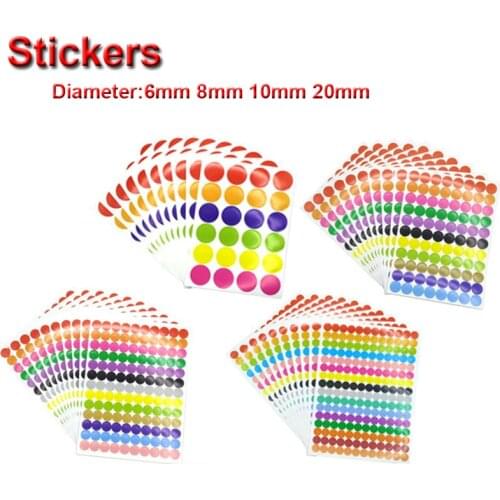 880Pcs Round Spot Circles Sealing Stiker Paper Labels Coloured Dot Stickers Adhesive Package Label Party Decoration