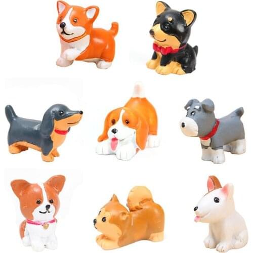 Cute Mini Dog Ornaments Resin uppy Micro Landscape Dog Crafts Car Home Decor Miniature Micro Gnome Kids Gifts