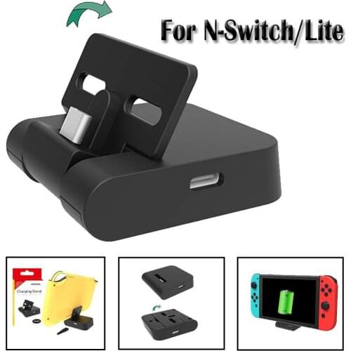 Mini Portable Charging Stand with USB Type C Port, Replacement Charging Dock Station for Nintendo Switch / Switch Lite - Black
