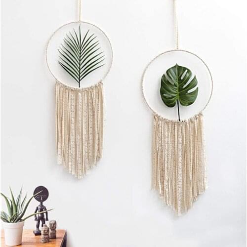 Macrame Cotton Mandala Tapestry Wall Hanging Nordic Style Tassel Hand-woven Turtle Leaf Living Room Bedroom Wedding Decoration
