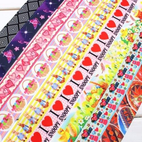 OOOT BAORJCT 17225151 , 25mm 9 Color choose Cartoon Ribbons Printed grosgrain Wedding Accessories DIY handmade materials Gift