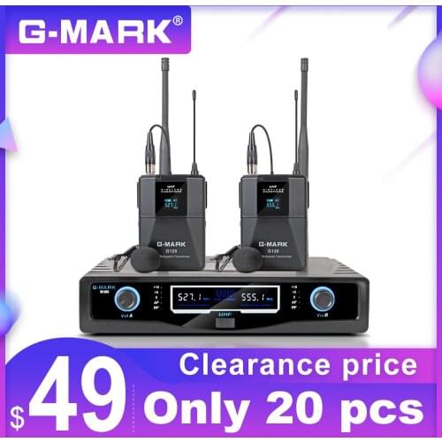 G-MARK G120 Lavalier Microphone Dual Way UHF Fixed Frequency Wireless System With Bodypack Mic
