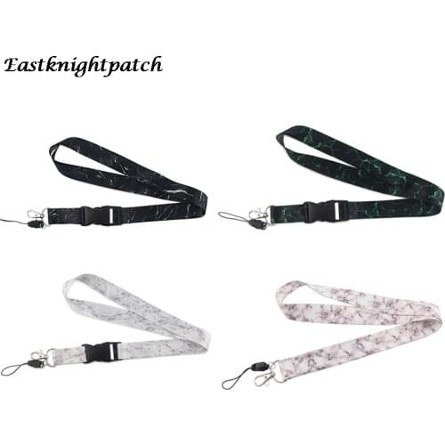 E2628 Simple Marble Lanyards Neck Strap Phone Keys ID Card Holder Lanyard For Keys DIY Hang Rope Lanyards